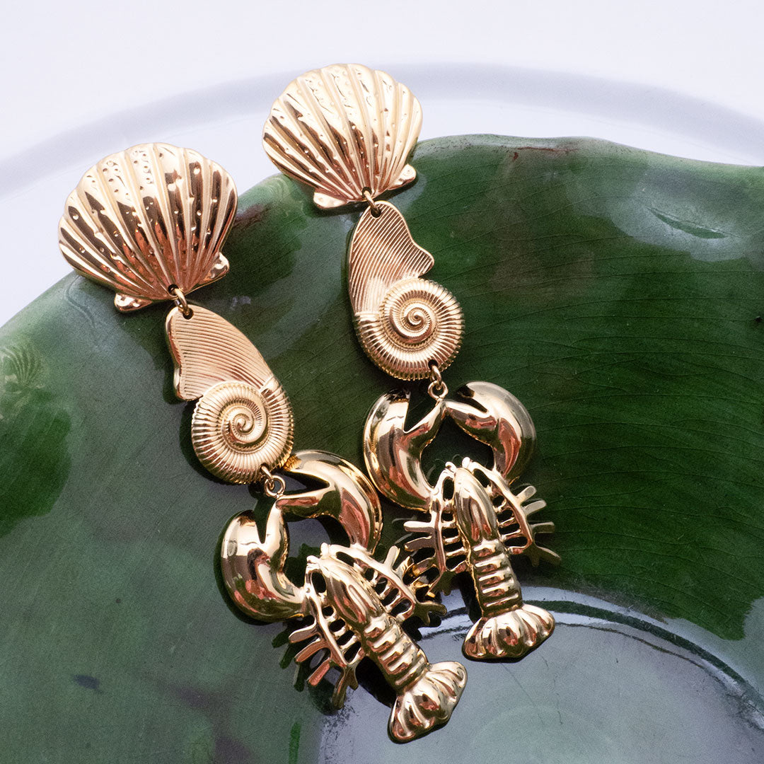 BOUCLES D'OREILLES MUROS - COQUILLAGES ET HOMARDS
