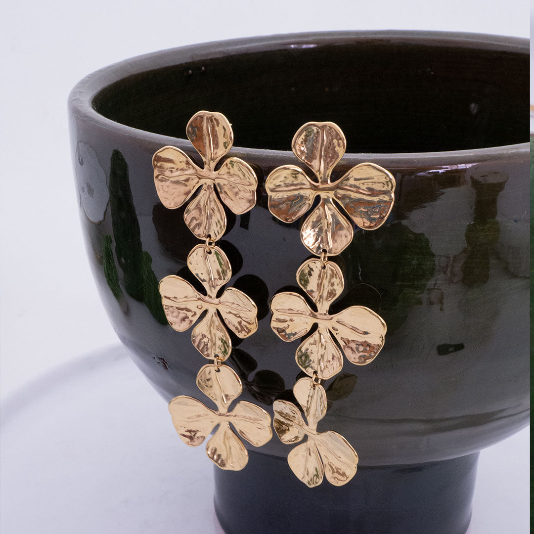 BOUCLES D'OREILLES SANTA CATALINA - TREFLES A QUATRE FEUILLES