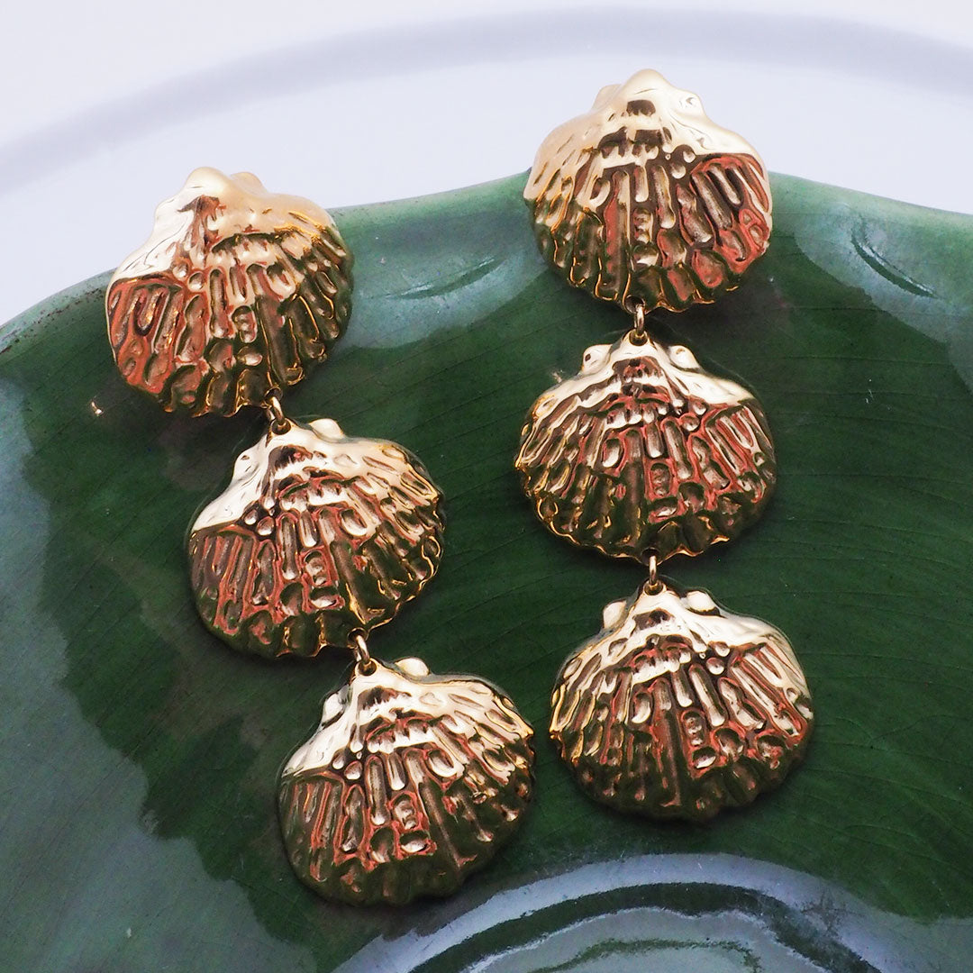 BOUCLES D'OREILLES SANTIAGO - TRILOGIES DE COQUILLAGES