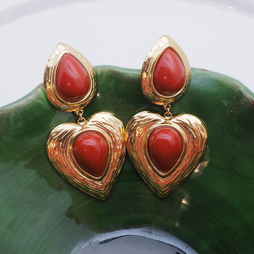 BOUCLES D'OREILLES BOCA DO RIO - COEUR CORAIL
