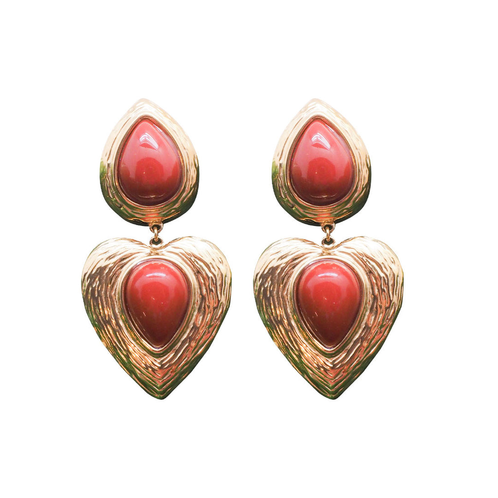 BOUCLES D'OREILLES BOCA DO RIO - COEUR CORAIL