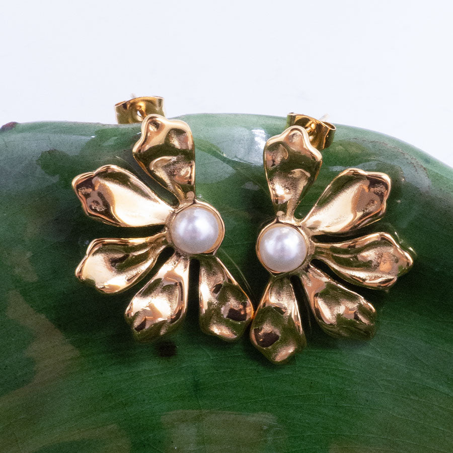 BOUCLES D'OREILLES CARRICELAS - FLEURS ORNEES DE PERLES