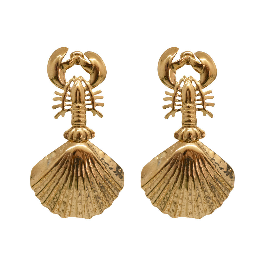 BOUCLES D'OREILLES PORTO BRAVO - HOMARDS ET COQUILLAGES