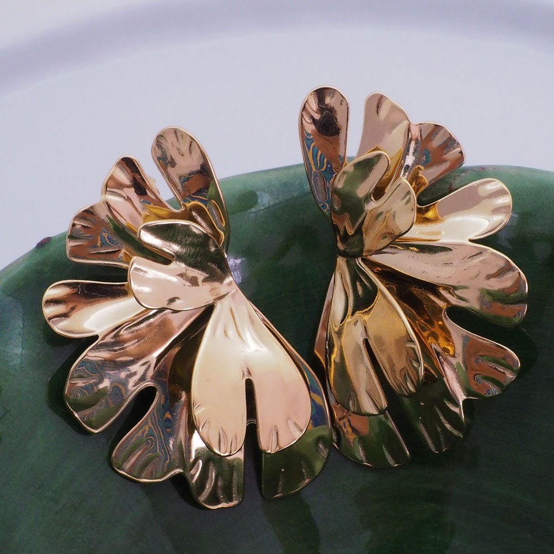 BOUCLES D'OREILLES MARIPOSA - FEUILLES STYLISÉES