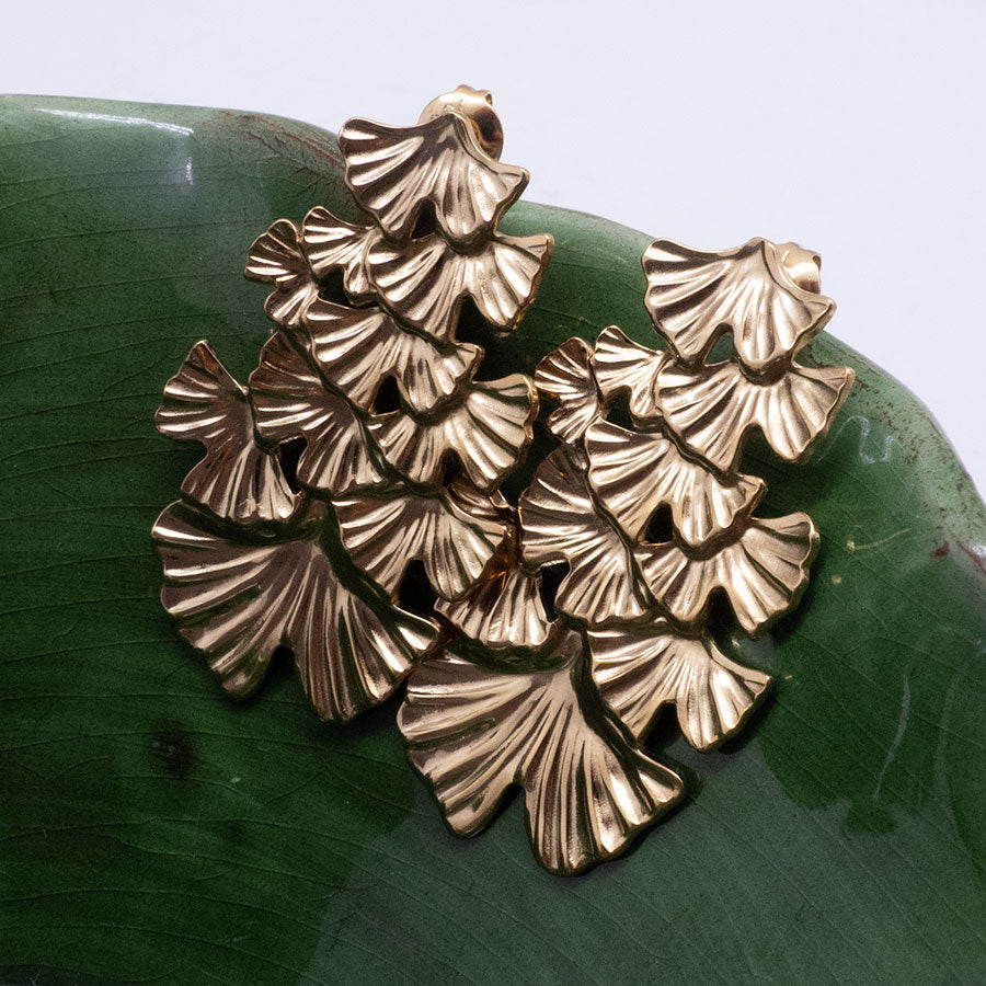 BOUCLES D'OREILLES NIEVA - CASCADE DE FEUILLES