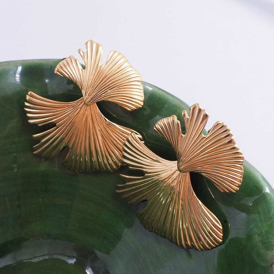 BOUCLES D'OREILLES LLAMERO - FEUILLES JAPONAISES