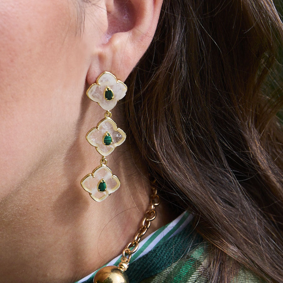 BOUCLES D'OREILLES LA COROLLA - TRIO DE TRÈFLES
