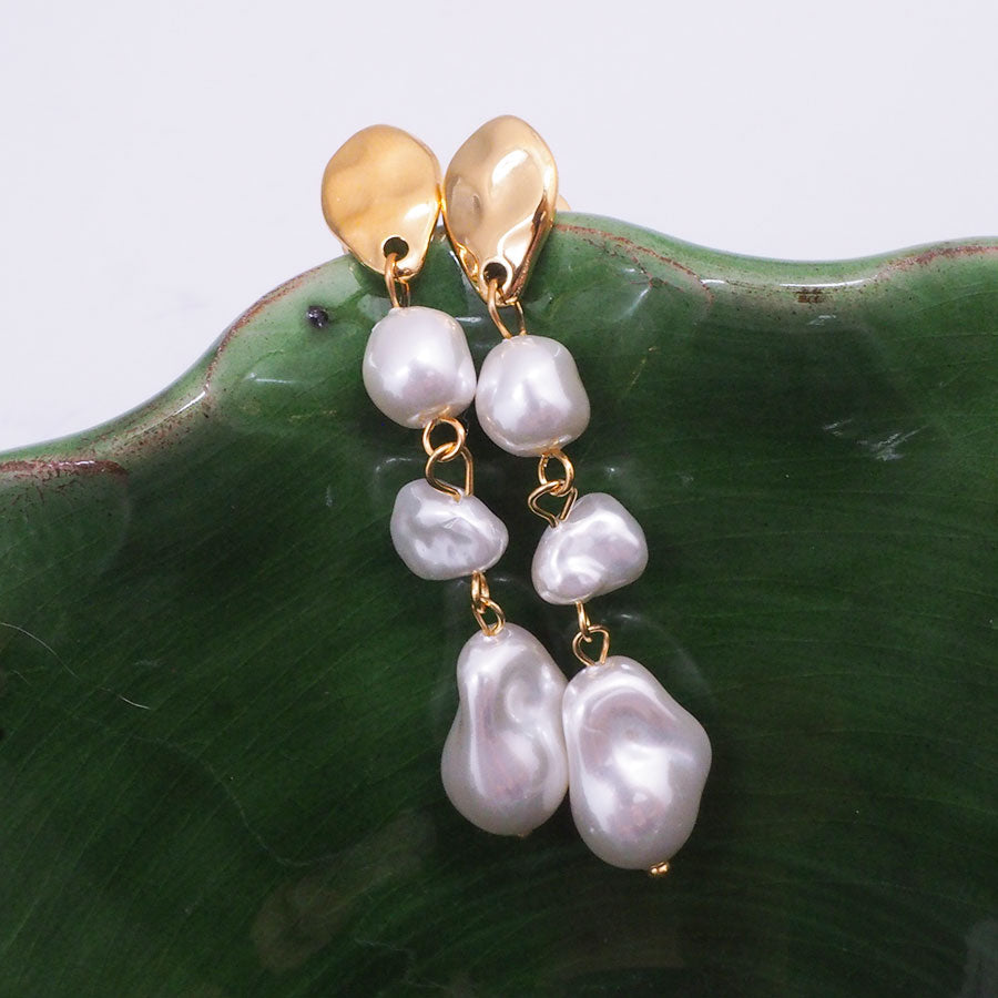 BOUCLES D'OREILLES PUENTEVEGA - PERLES ORGANIQUES PENDANTES