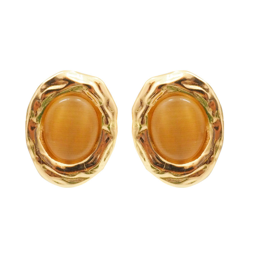 BOUCLES D'OREILLES BASTIAN - PUCES ORANGE ET DORÉES