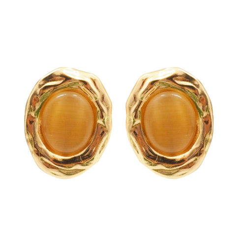 BOUCLES D'OREILLES BASTIAN - PUCES ORANGE ET DORÉES