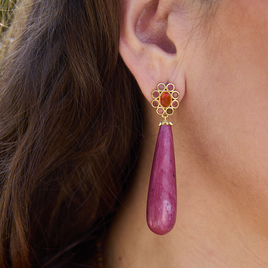 BOUCLES OVIEDO - PIERRES ROSES