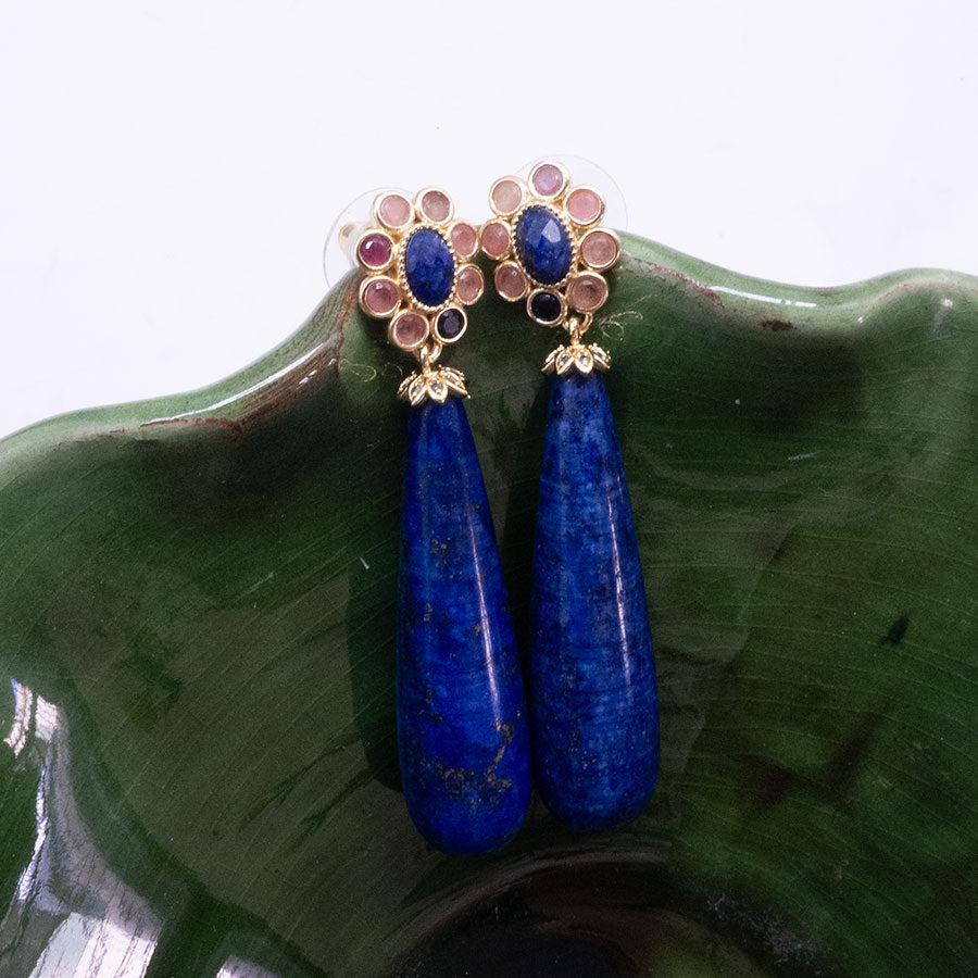 BOUCLES D'OREILLES OVIEDO - PIERRES BLEUES