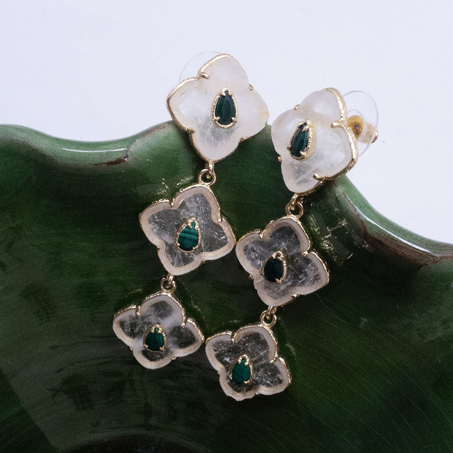BOUCLES D'OREILLES LA COROLLA - TRIO DE TRÈFLES