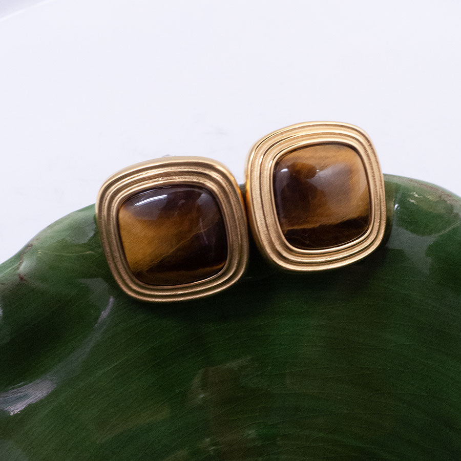 BOUCLES D'OREILLES OURIA EL CASTRO - OEIL DE TIGRE
