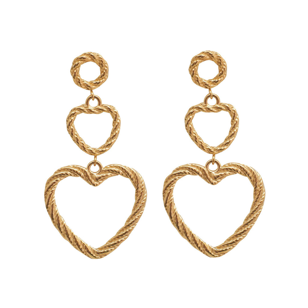 BOUCLES D'OREILLES CARIÑO - COEURS TORSADÉS