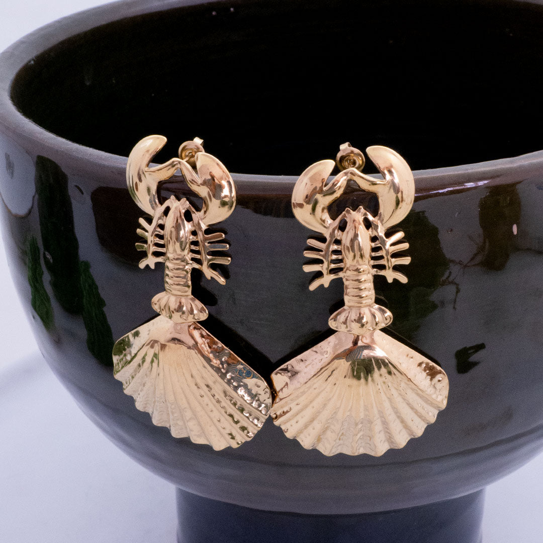 BOUCLES D'OREILLES PORTO BRAVO - HOMARDS ET COQUILLAGES