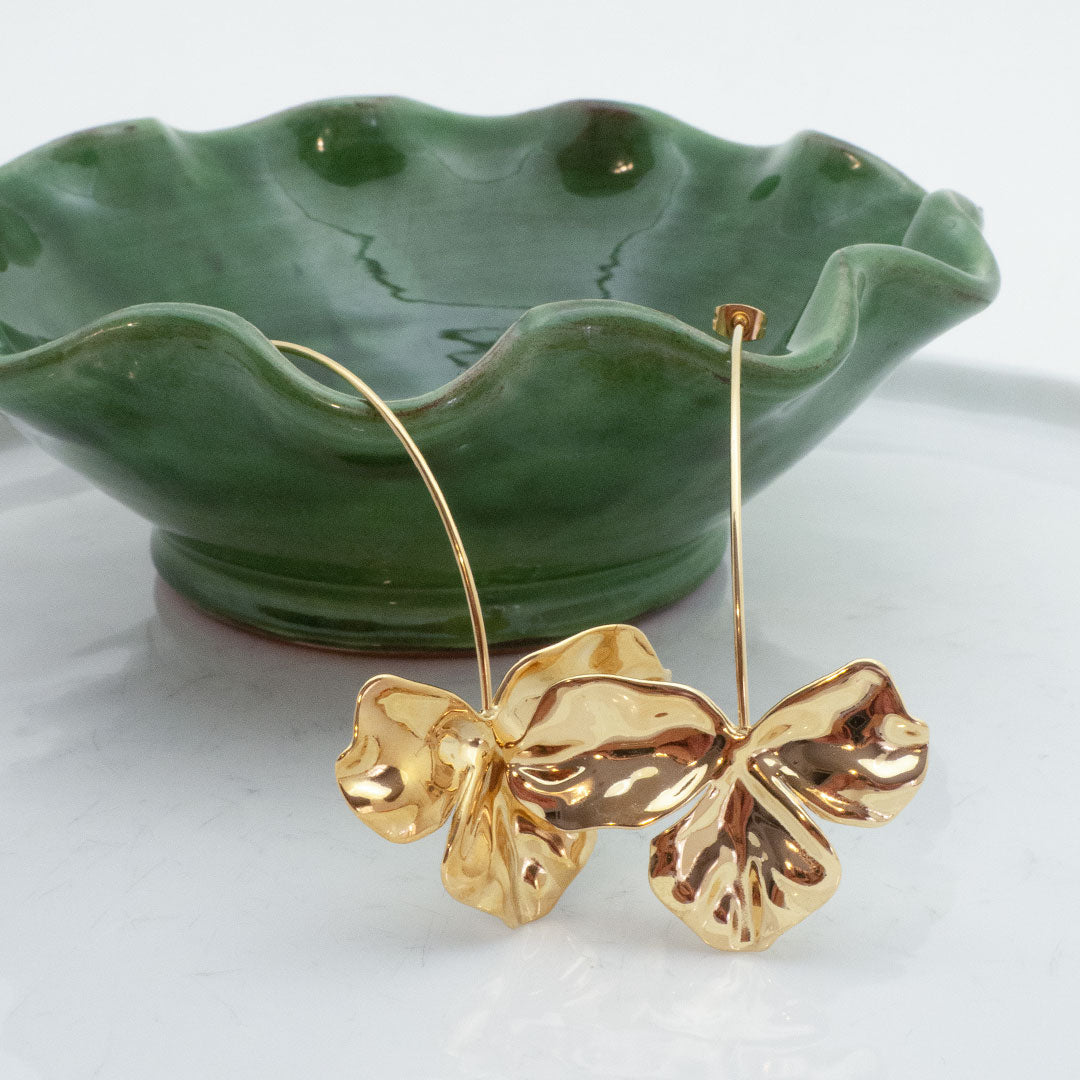 BOUCLES D'OREILLES PENDANTES VILABOA - PÉTALES DORÉS
