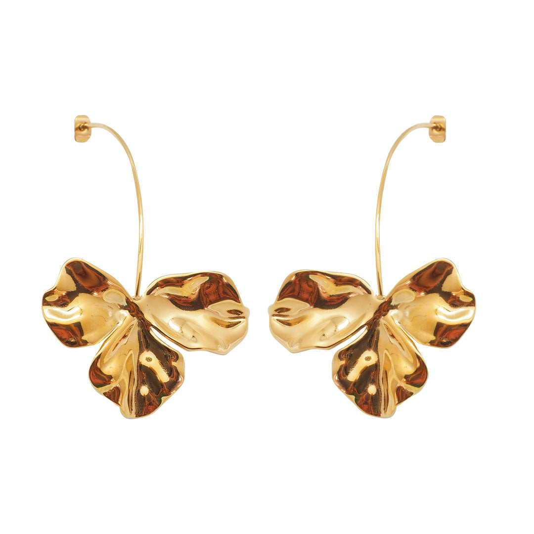 BOUCLES D'OREILLES PENDANTES VILABOA - PÉTALES DORÉS