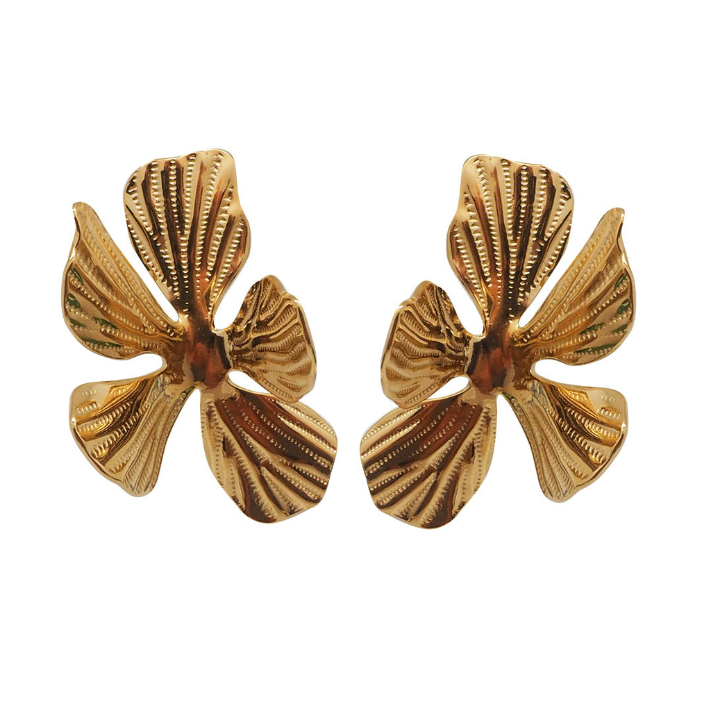 BOUCLES D'OREILLES GUARDA - SYMETRIQUES EN FORME DE FLEURS
