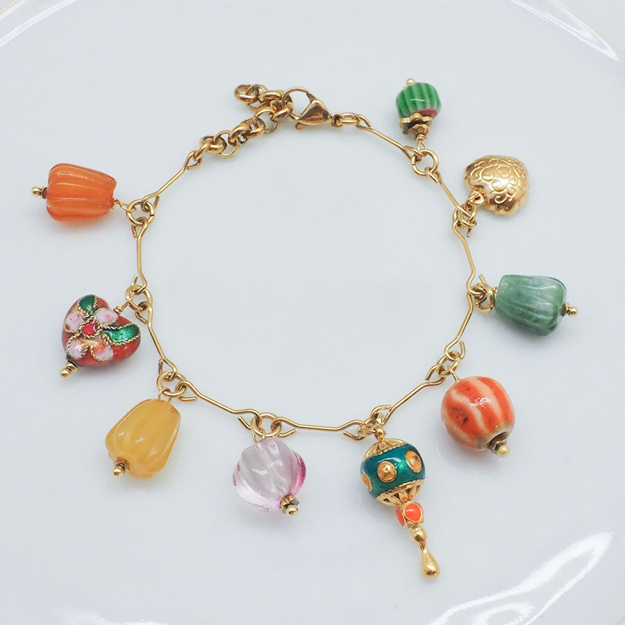 BRACELET LA FRANCA - CHAÎNE FINE ET PAMPILLES