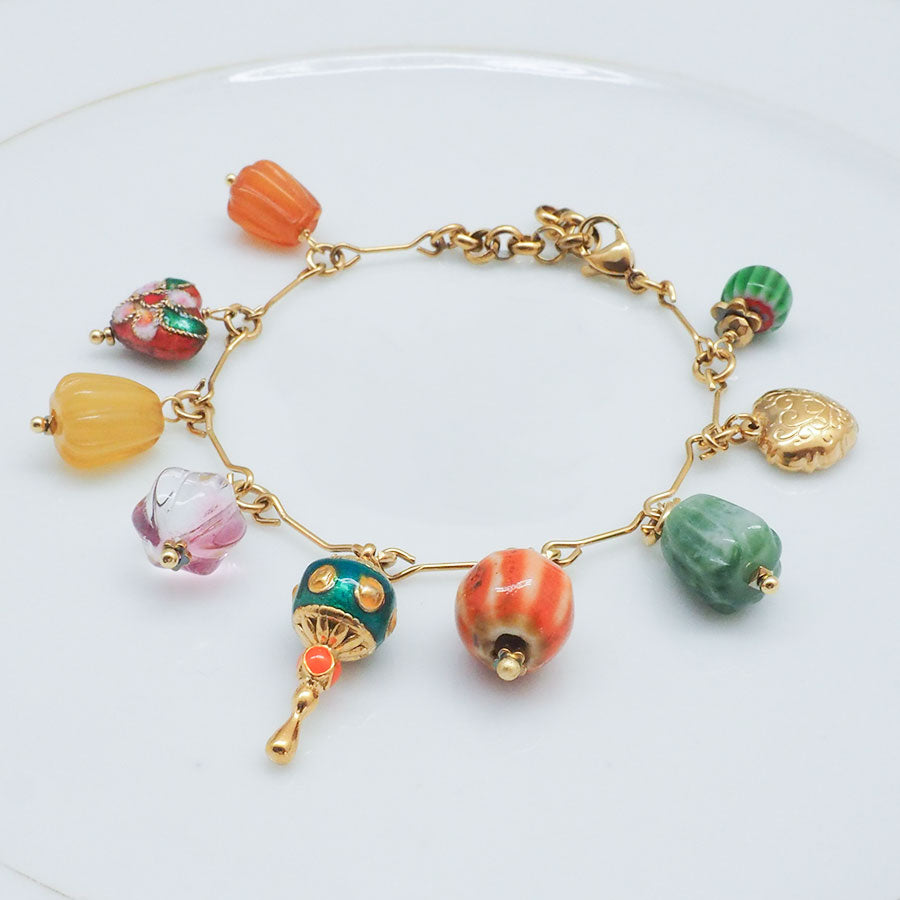 BRACELET LA FRANCA - CHAÎNE FINE ET PAMPILLES