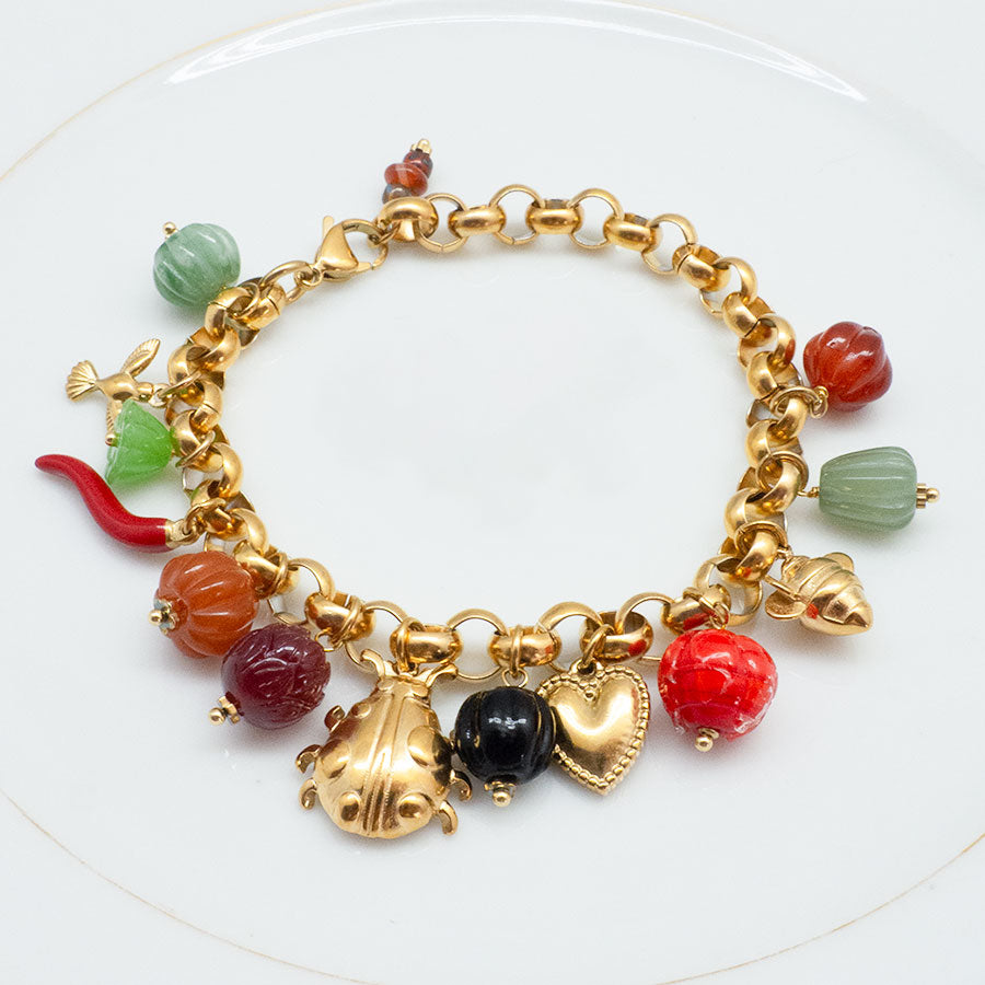 BRACELET MILDON - CHARMS SUR CHAÎNE ÉPAISSE