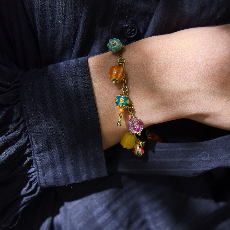 BRACELET LA FRANCA - CHAÎNE FINE ET PAMPILLES