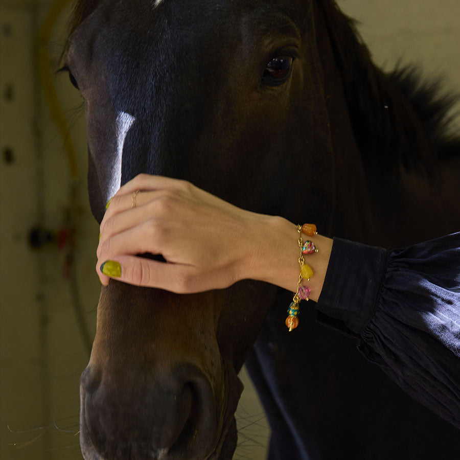 BRACELET LA FRANCA - CHAÎNE FINE ET PAMPILLES