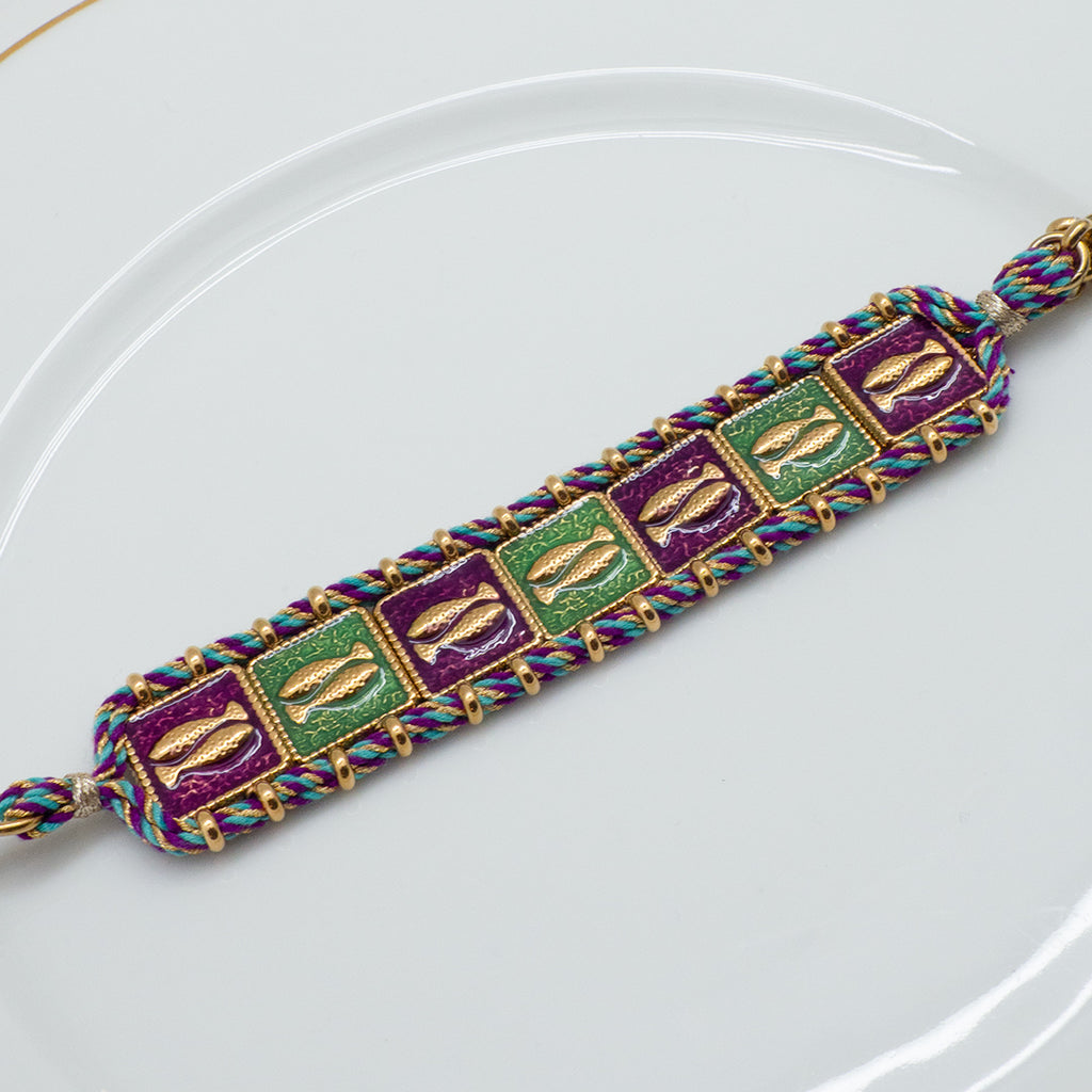 BRACELET LUNES - MANCHETTE POISSONS DORÉS