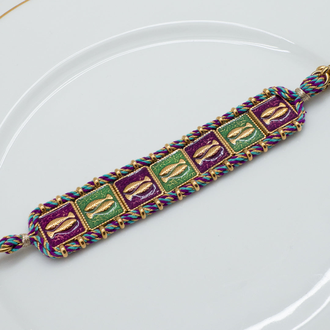BRACELET LUNES - MANCHETTE POISSONS DORÉS