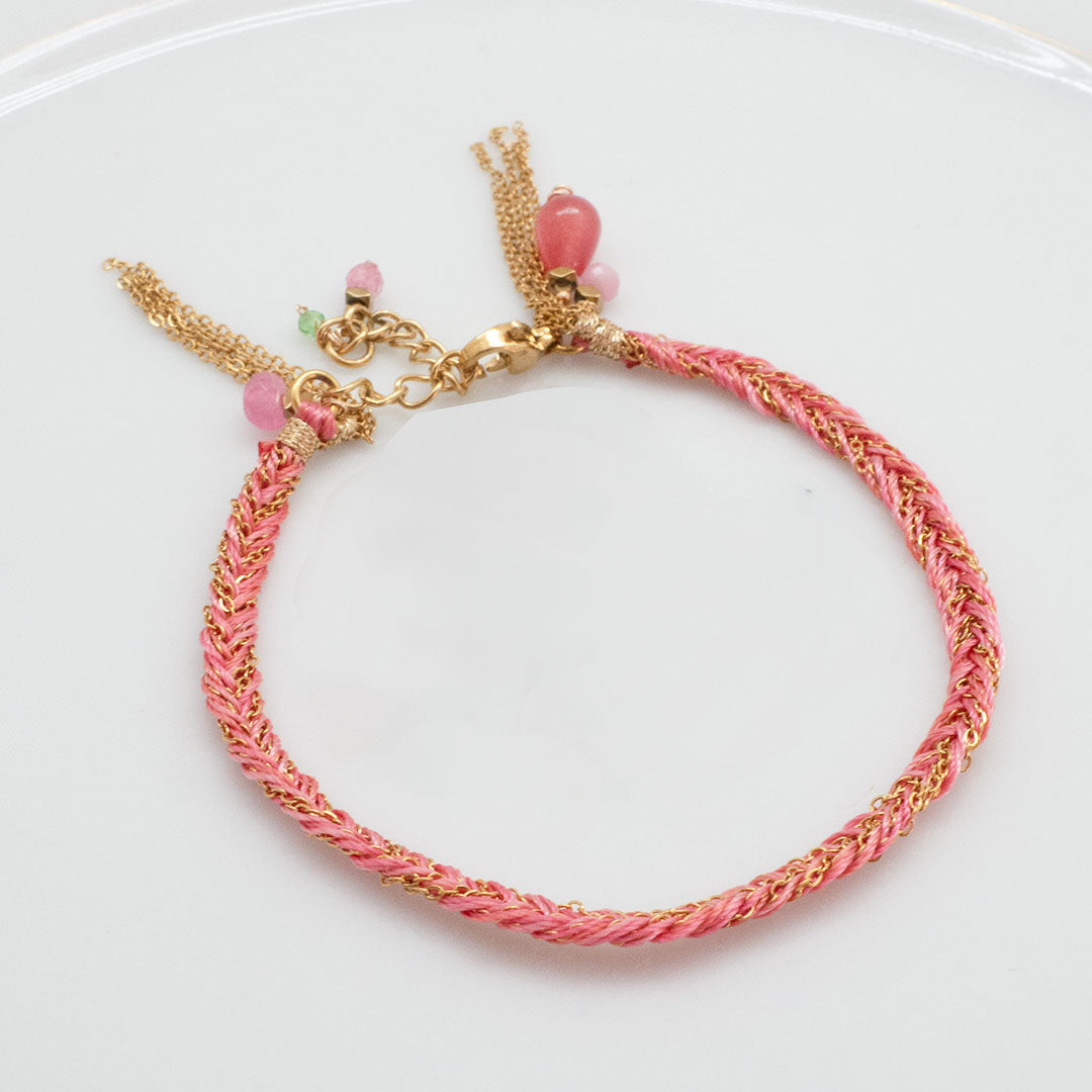 BRACELET CAMINO DE SANTIAGO - BRACELET MACRAMÉ ROSE