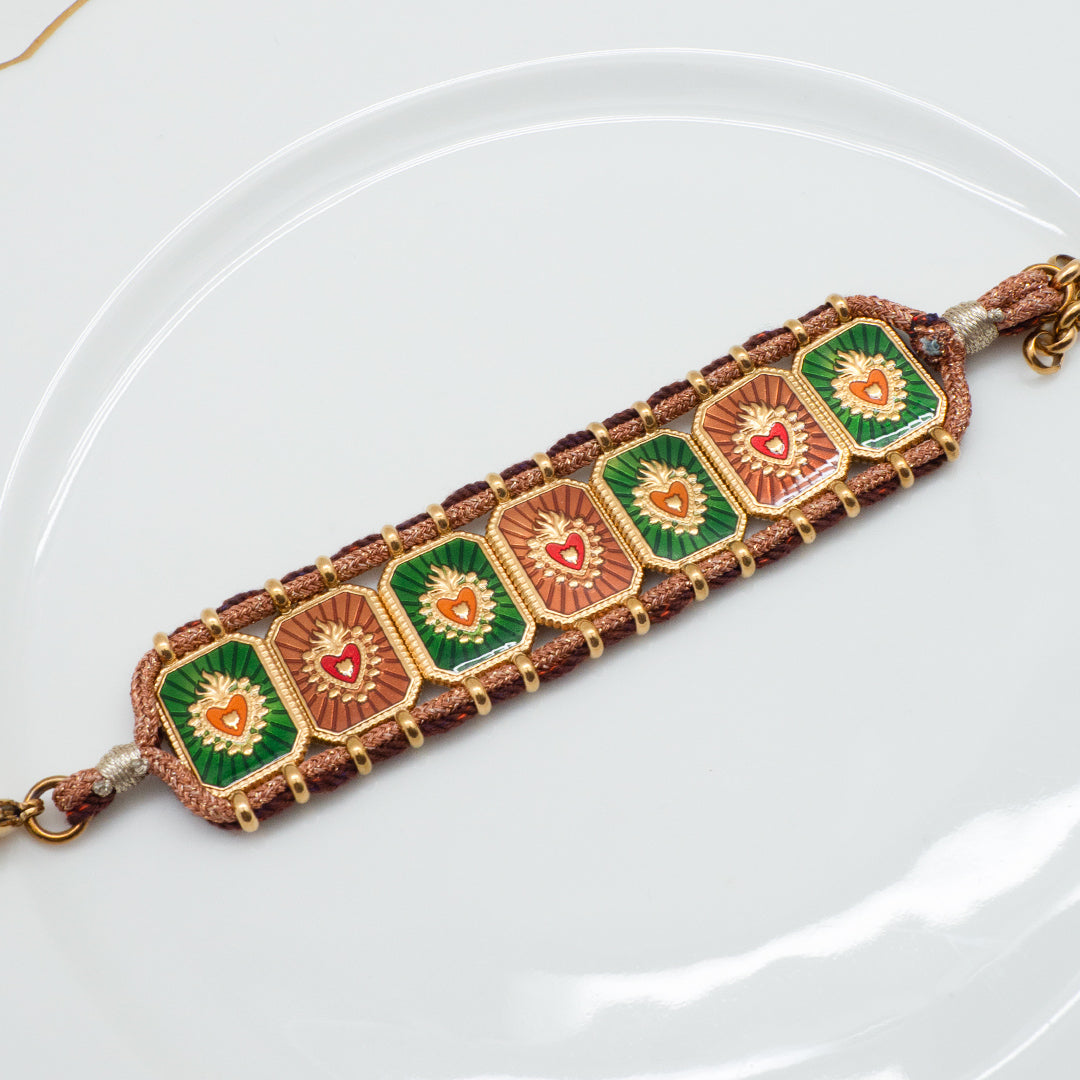 BRACELET SABADO - MANCHETTE EX-VOTO ROUGE