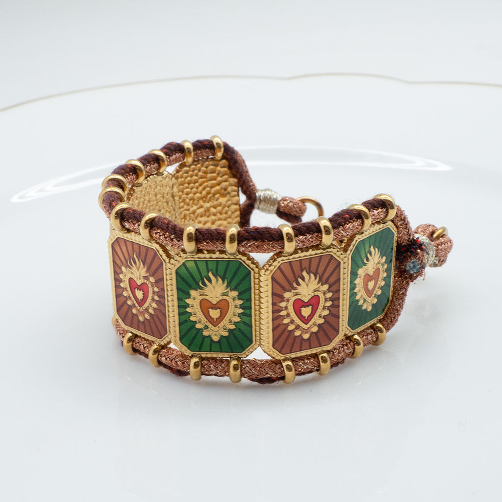 BRACELET SABADO - MANCHETTE EX-VOTO ROUGE