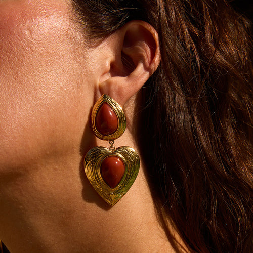 BOUCLES D'OREILLES BOCA DO RIO - COEUR CORAIL