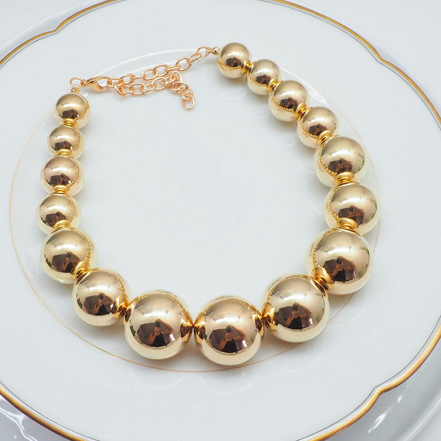 COLLIER ARIA - BOULES DORÉES