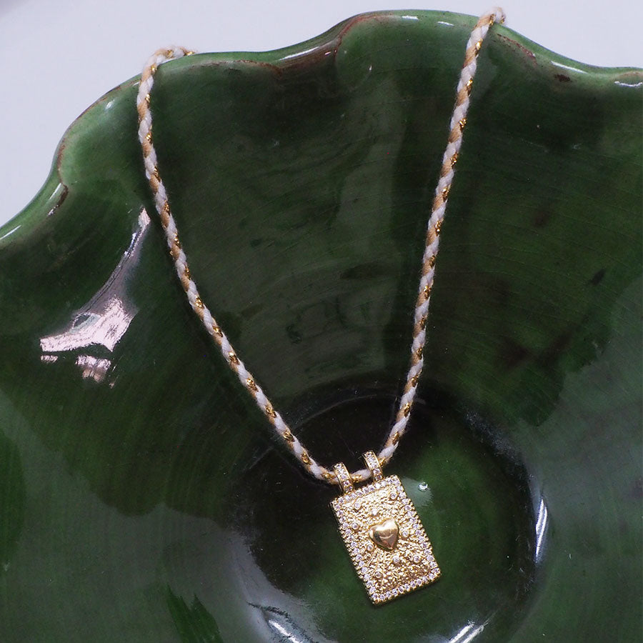 COLLIER FRESNO - PENDENTIF COEUR SUR CORDON