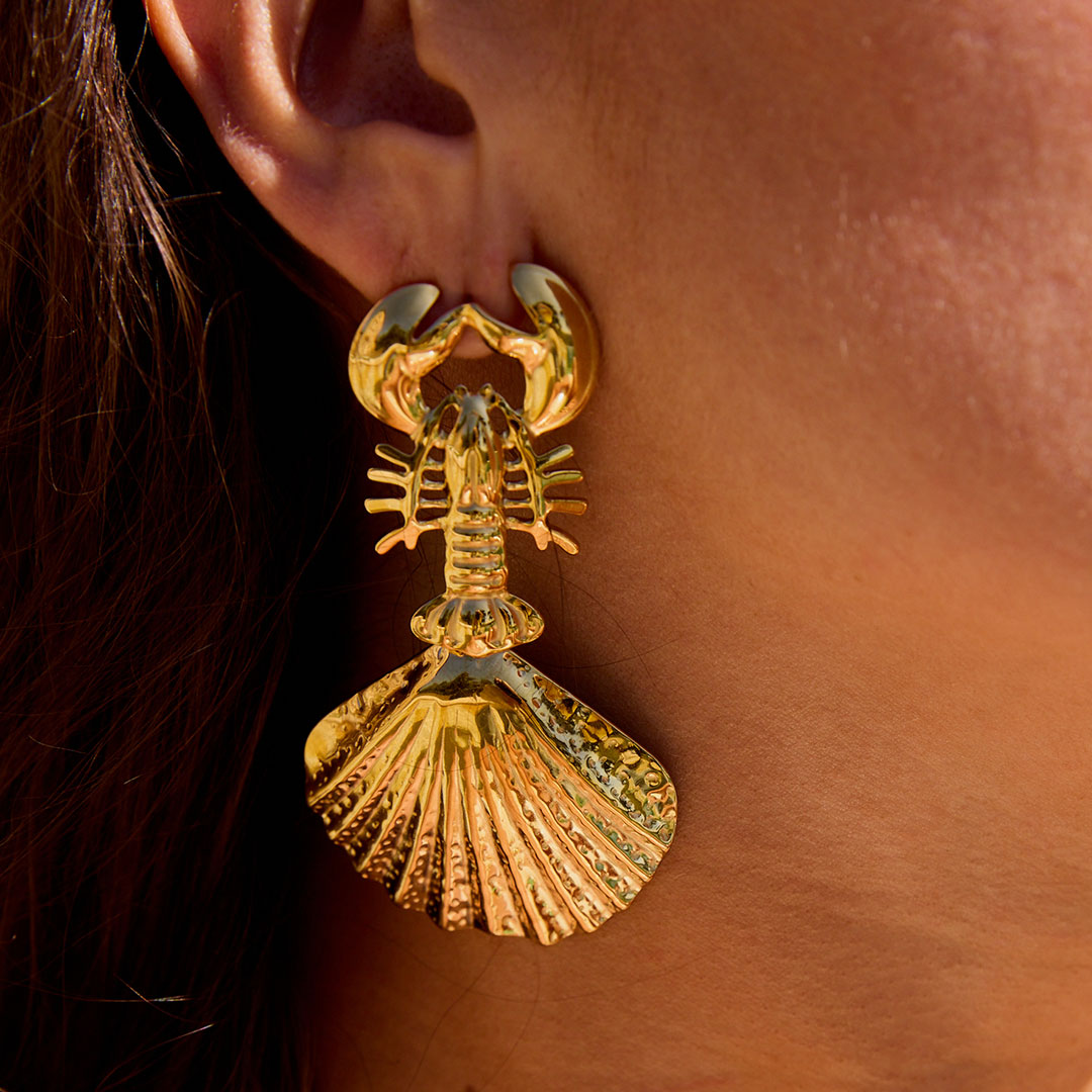 BOUCLES D'OREILLES PORTO BRAVO - HOMARDS ET COQUILLAGES