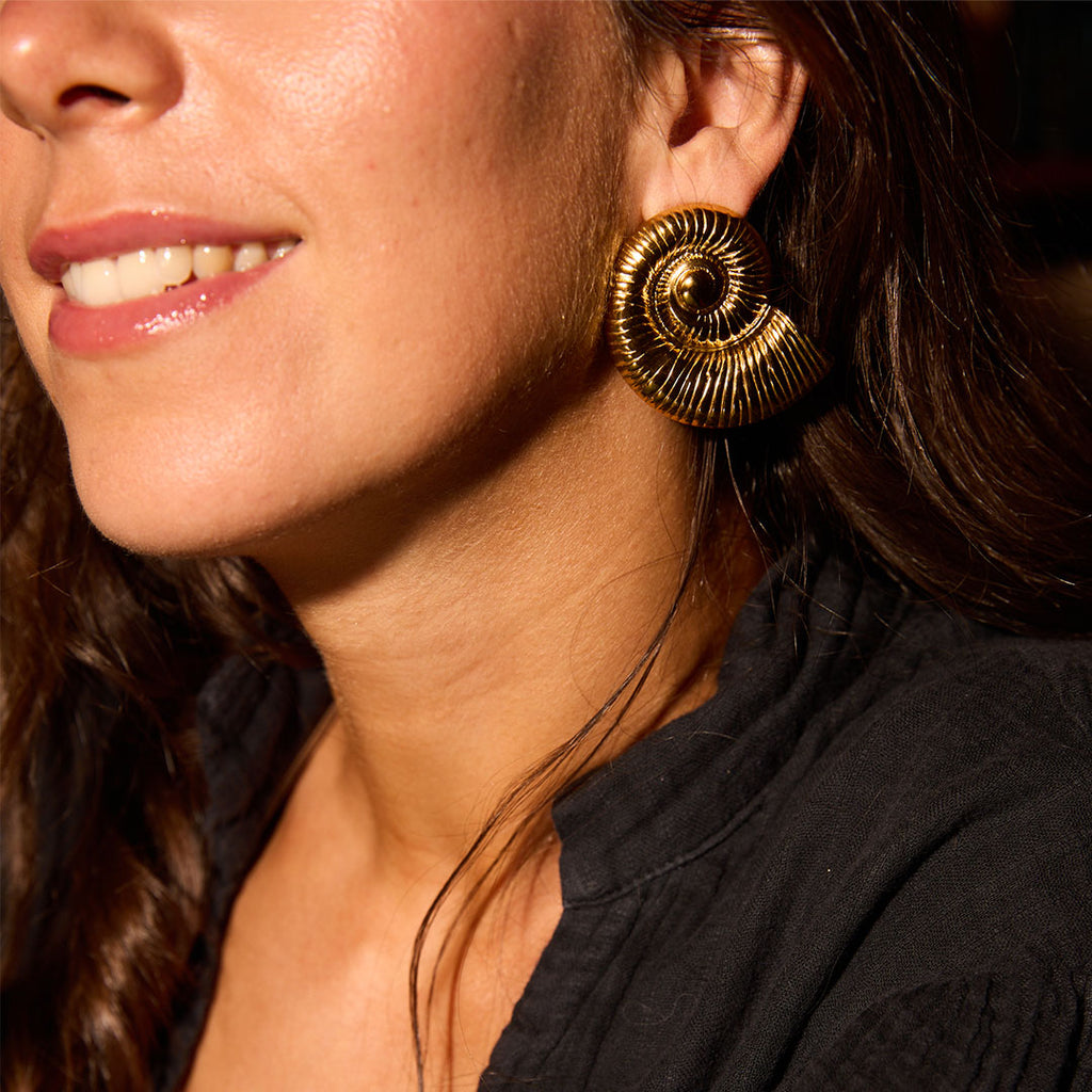 BOULES D'OREILLES SANTA MARINA - COQUILLAGES ESCARGOTS