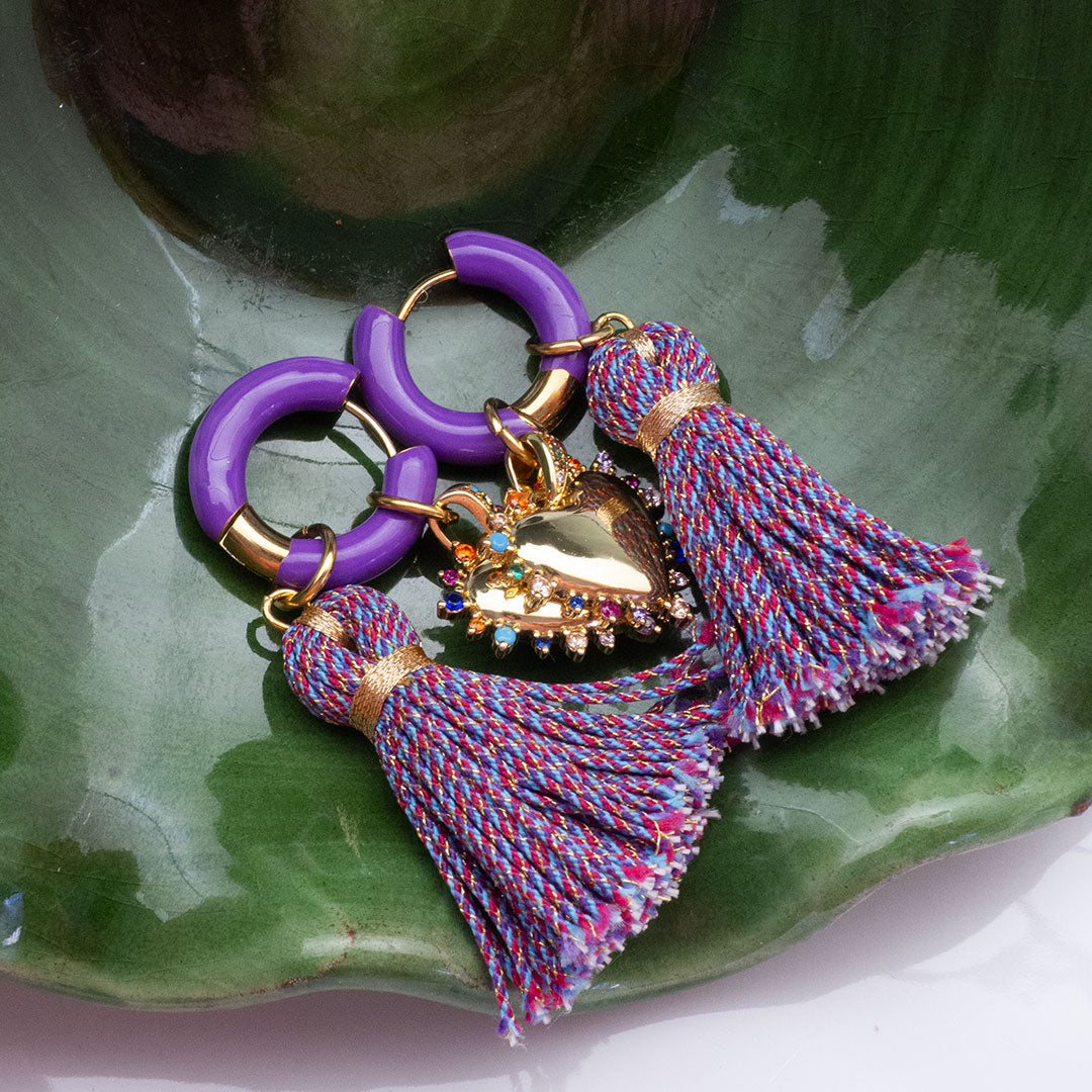 BOUCLES D'OREILLES CERCIDES - CREOLES VIOLETTES