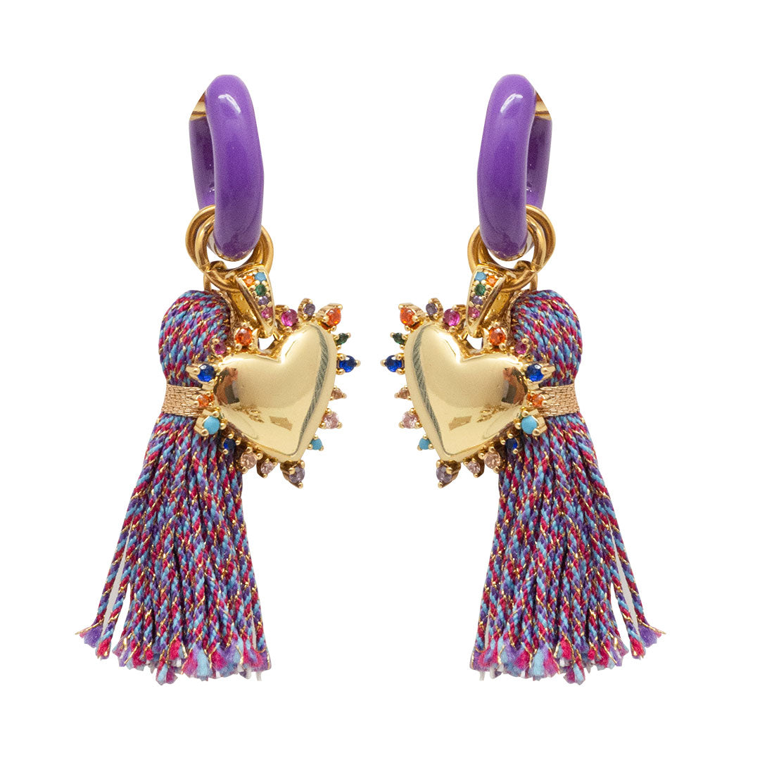 BOUCLES D'OREILLES CERCIDES - CREOLES VIOLETTES