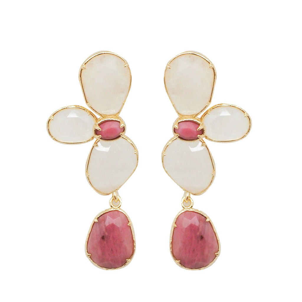 BOUCLES D'OREILLES VILAGARCIA - PETALES EN PIERRES NATURELLES