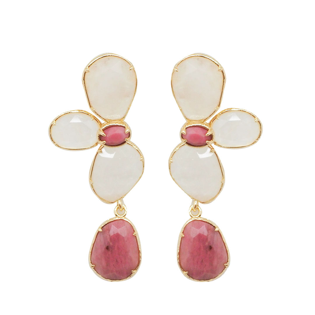 BOUCLES D'OREILLES VILAGARCIA - PETALES EN PIERRES NATURELLES